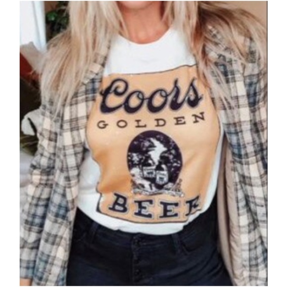 Cream coors beer graphic vintage look tee - Picture 2 of 5